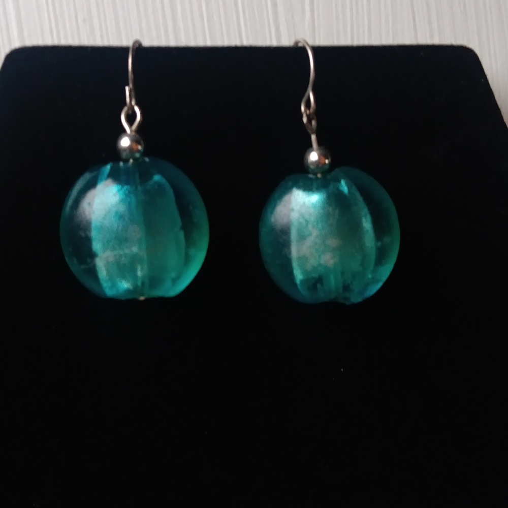 Vintage Artisan Crafted Old Sea Glass Earings